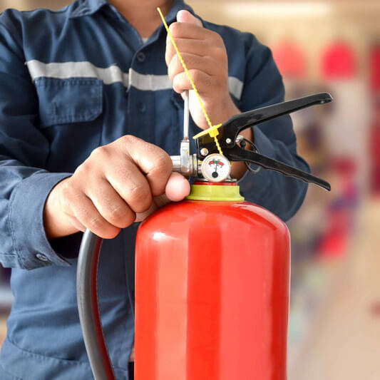 Fire extinguisher servicing